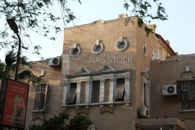 View of an old building in Zamalek,  the Nile island in Egypt