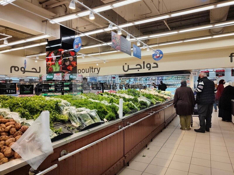 Vegetables, fish  sections