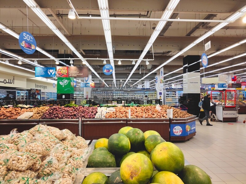 Fruits and vegetables section