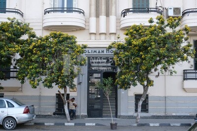 View of an old building in Zamalek,  the Nile island in Egypt