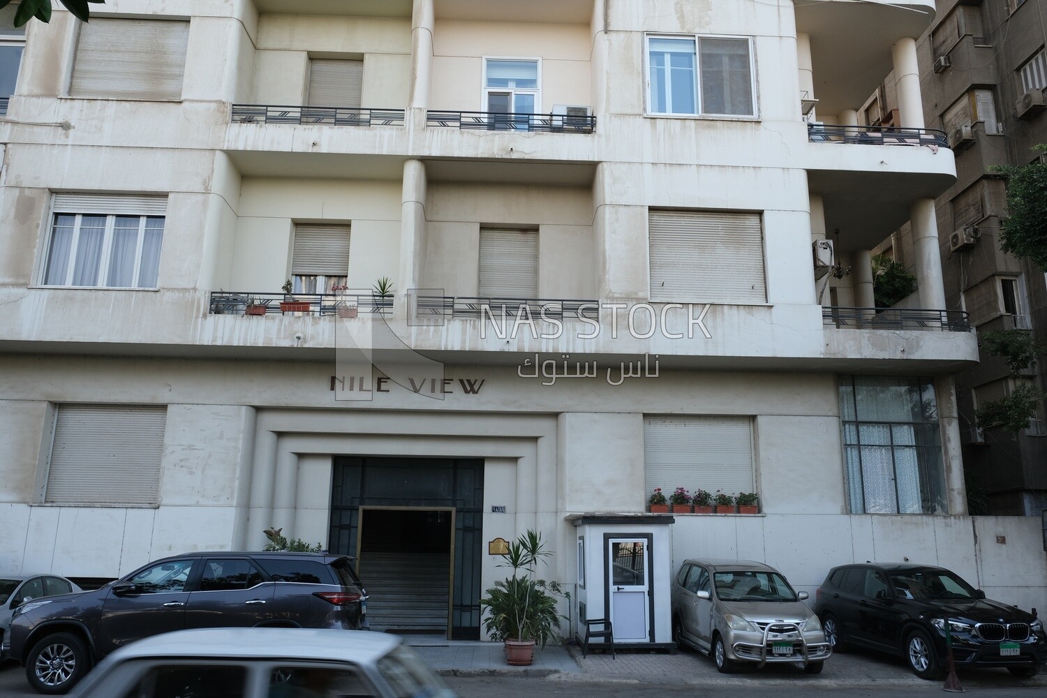 View of an old building in Zamalek,  the Nile island in Egypt