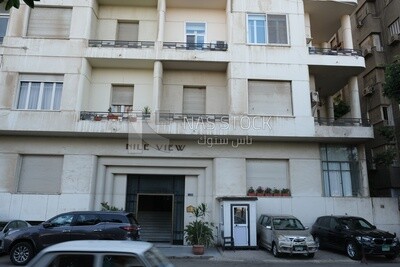 View of an old building in Zamalek,  the Nile island in Egypt