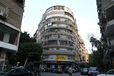 View of an old building in Zamalek,  the Nile island in Egypt