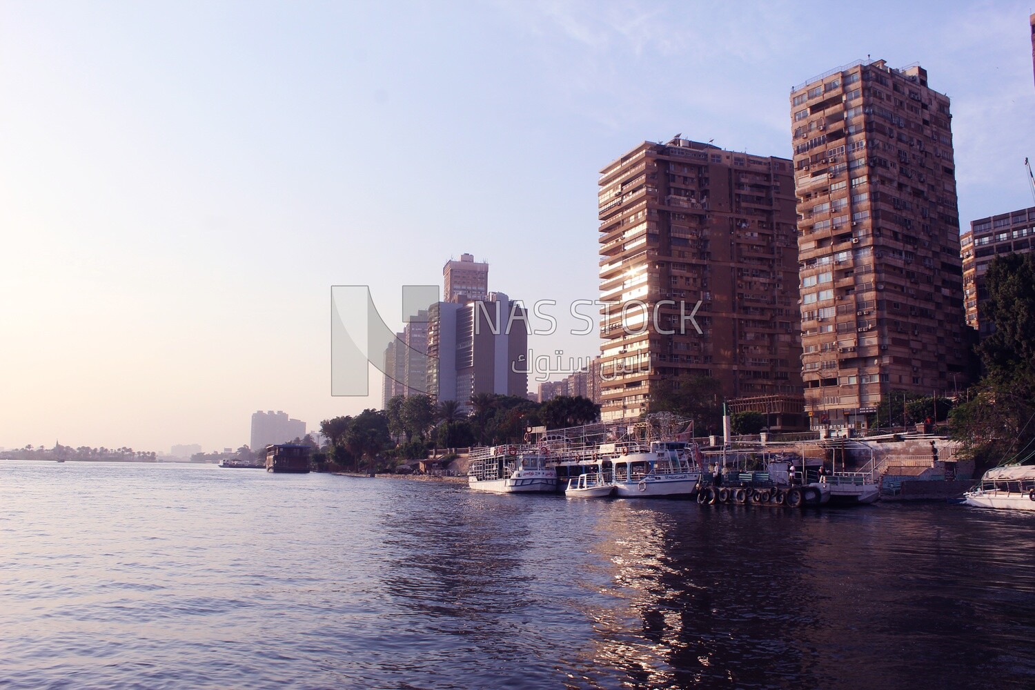 Towers looking at the river, landscapes, nature background, boat