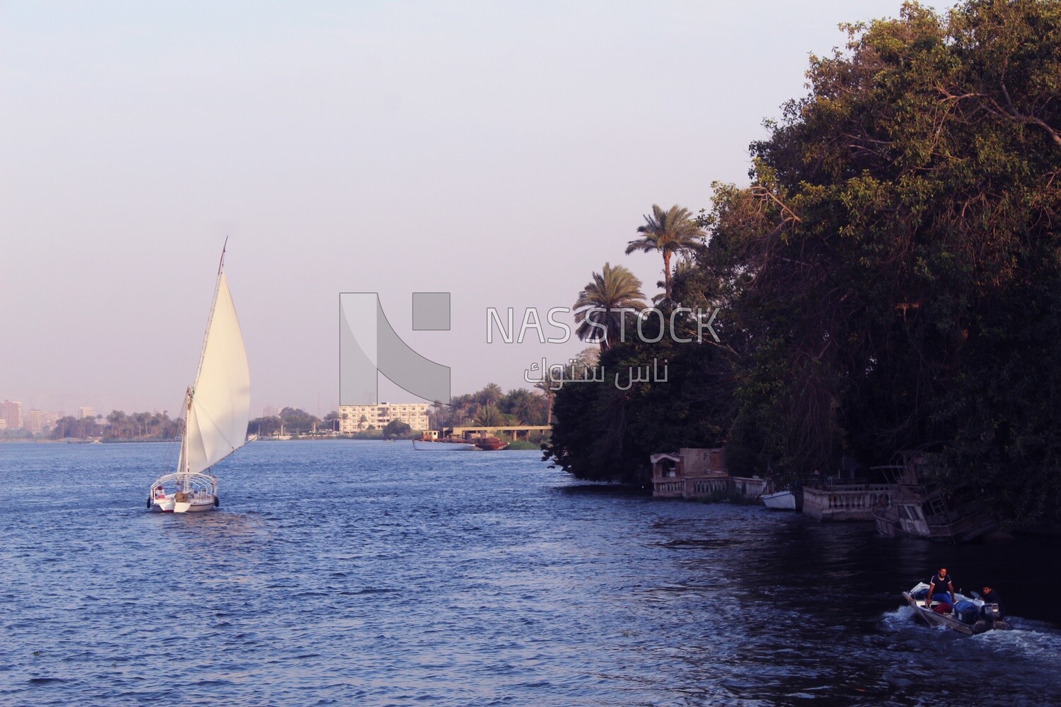 Boat sailing in the river, landscapes, nature background, boat