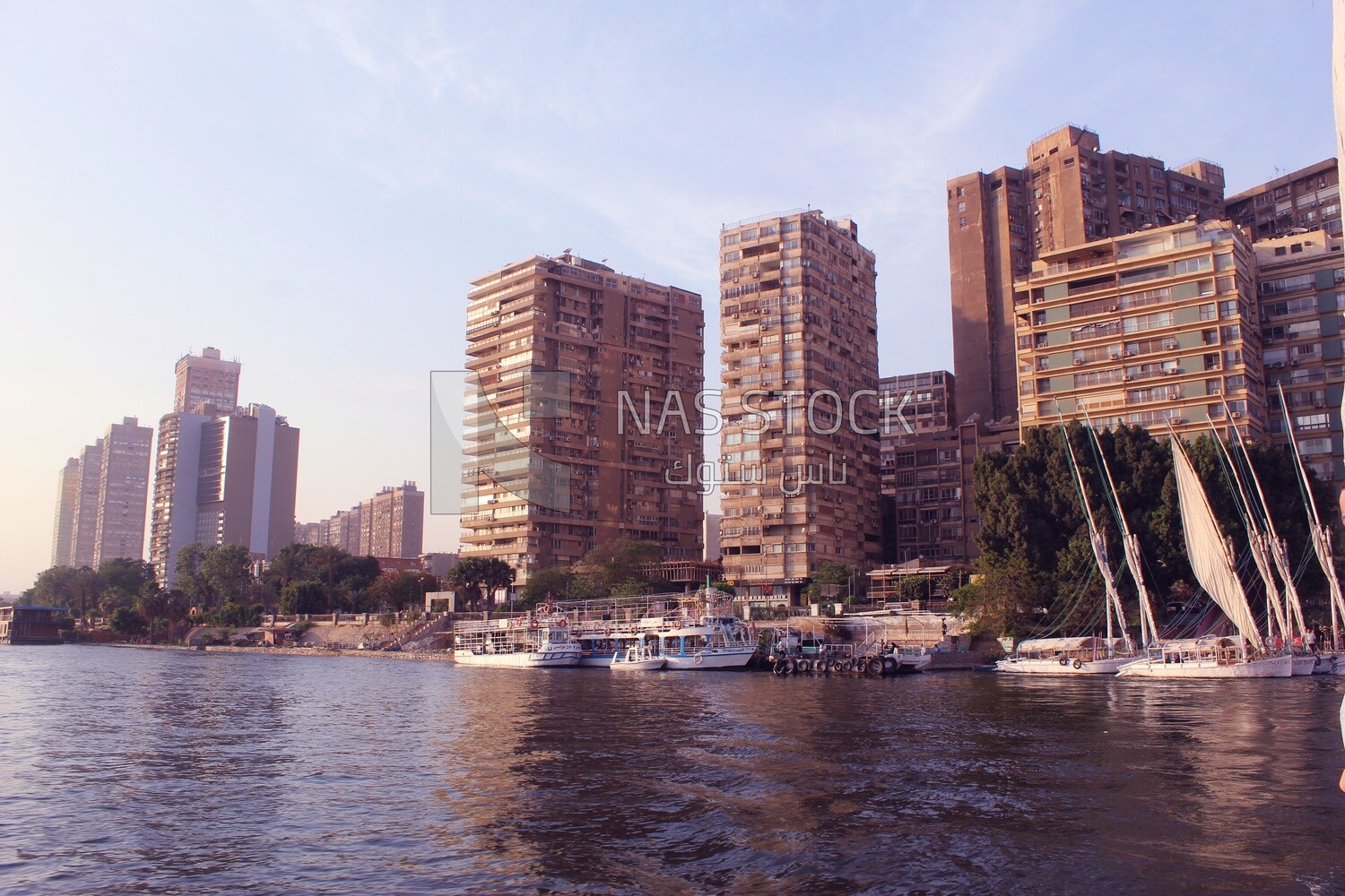 Towers looking at the river, landscapes, nature background, boat
