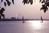 Boat sailing in the river, landscapes, nature background, boat