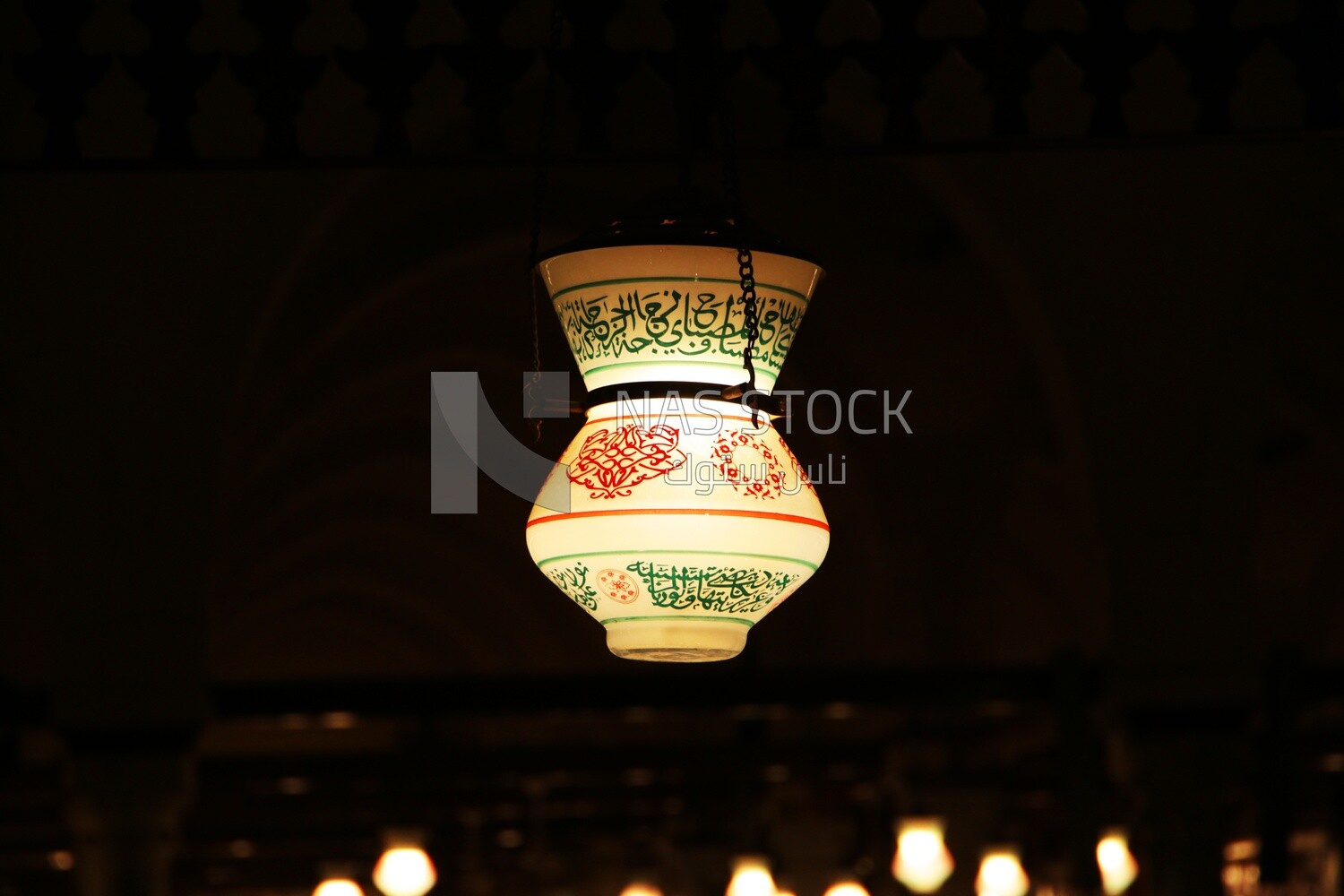 Hanging lights in the mosque, mosque decorations