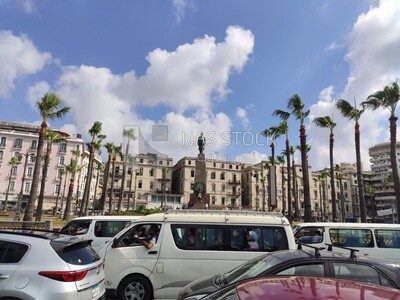 تمثال سعد زغلول في ميدان محطة الرمل بالاسكندرية
