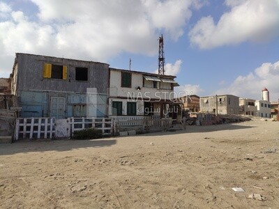 Old houses on the beach