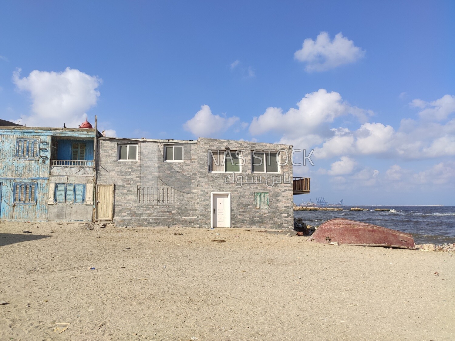 Old houses on the beach,Alexandria ,Egypt
