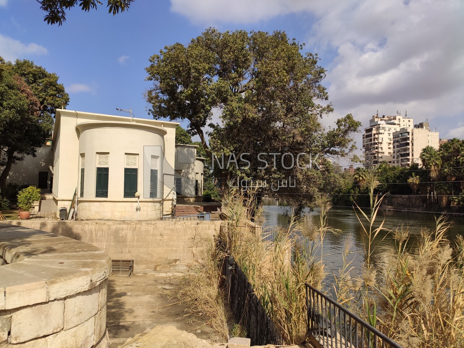 Nile River passes by one of the buildings