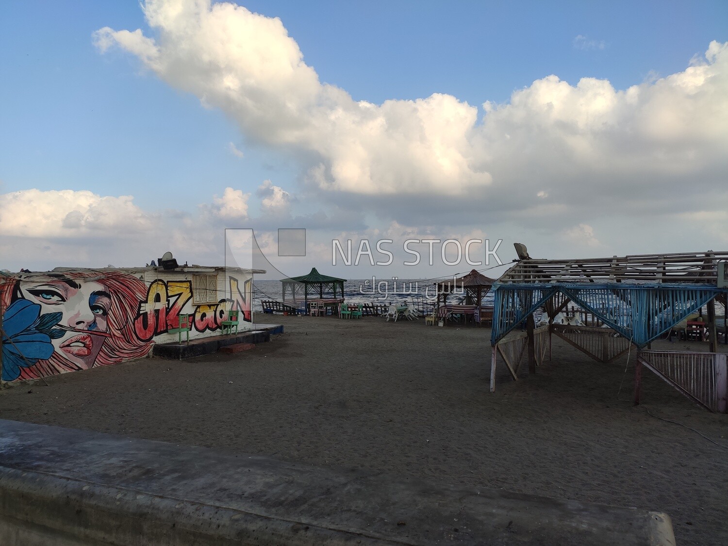 Popular cafeteria on the Alexandria Sea near the El Max Lighthouse