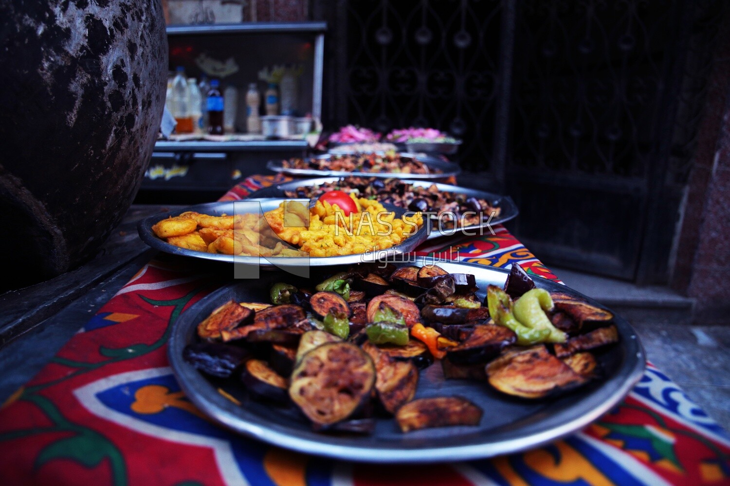 View of  fried food in a street food cart