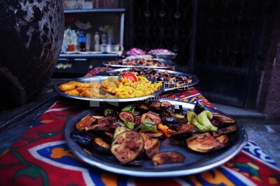View of  fried food in a street food cart
