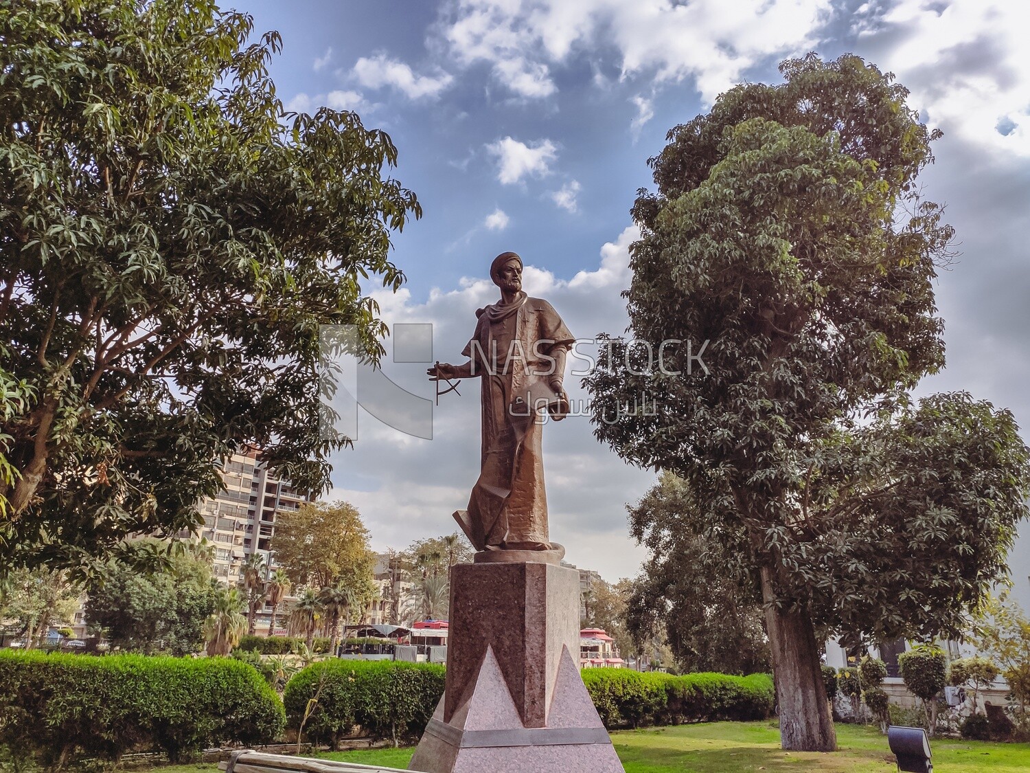 Statue of Al-Farghani, the founder of the Nilometer