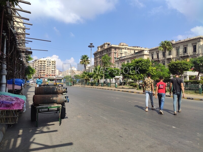 One of the streets of Mansheya in Alexandria