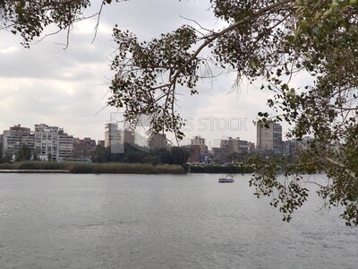 Stunning view of the Nile River with residential towers overlooking the banks