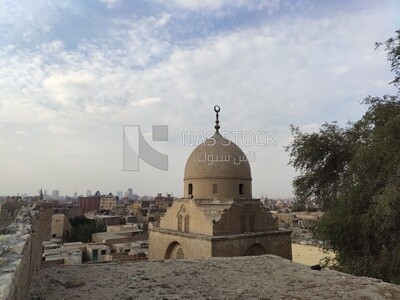 One of the domes at the top of one of the tombs in the City of the Dead in Egypt