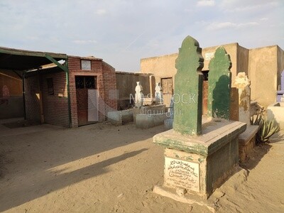 Picture from inside a cemetery for a group of tombs