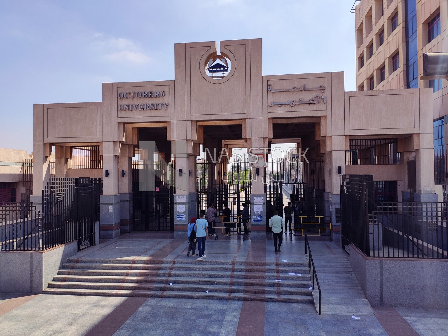 Student entry gate at 6th October University , Egypt