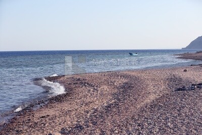 Stunning view of the seashore and small rocks on the beach, Red Sea, Egypt