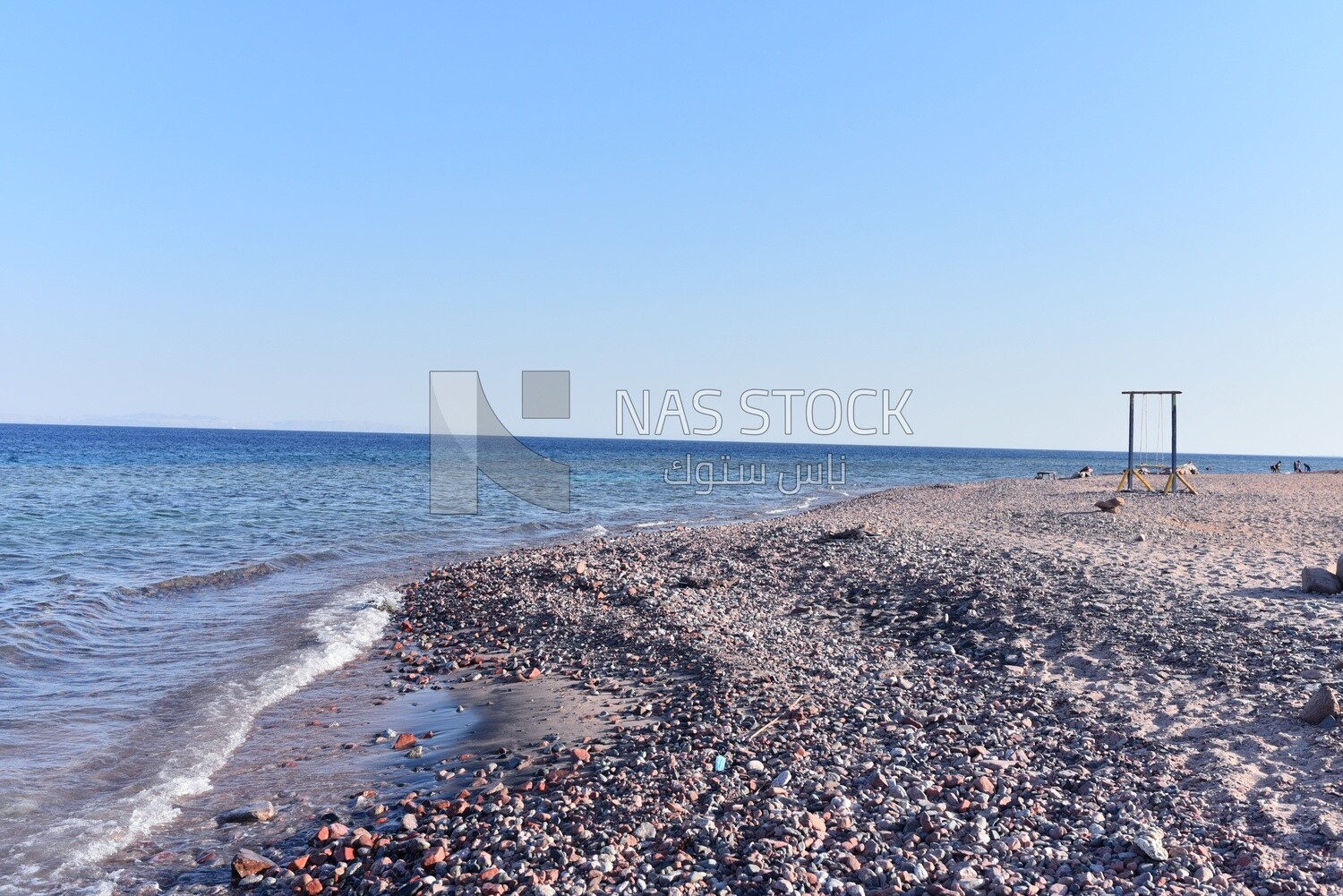 Stunning view of the seashore and small rocks on the beach, Red Sea, Egypt