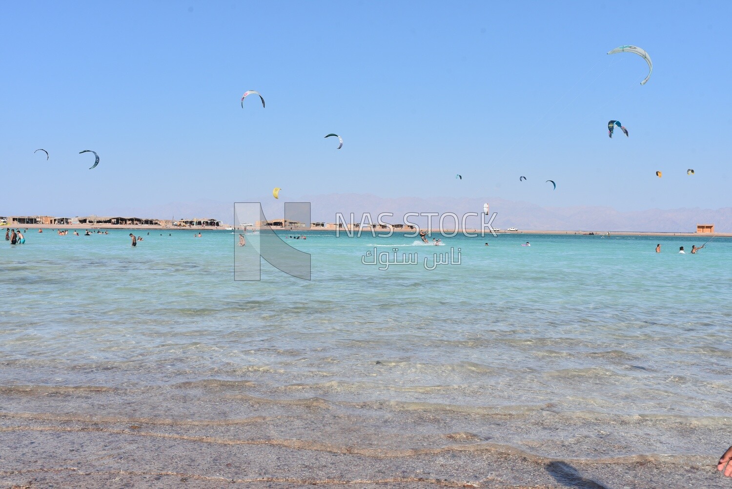 Kite surfing on the red sea In a tourist village , Egypt