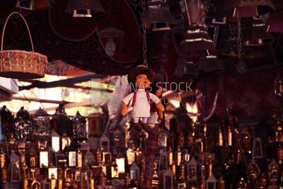 Store in the street sells lanterns, Sayeda Zainab, Ramadan Kareem