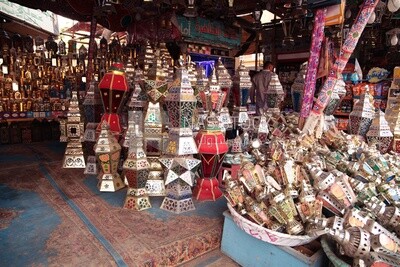 Store in the street sells lanterns, Sayeda Zainab, Ramadan Kareem