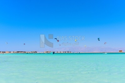 Kite surfing on the red sea In a tourist village , Egypt