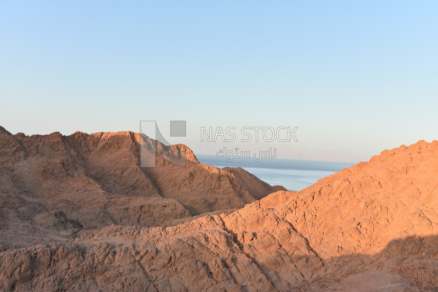 Natural view of the mountains from the Sinai Peninsula in Egypt