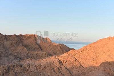 Natural view of the mountains from the Sinai Peninsula in Egypt