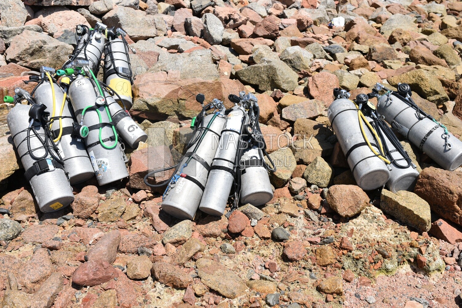 Group of oxygen tubes for diving