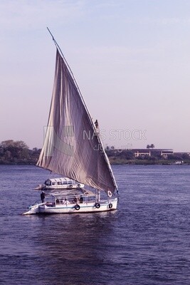 Boat sailing in the river, landscapes, nature background, boat