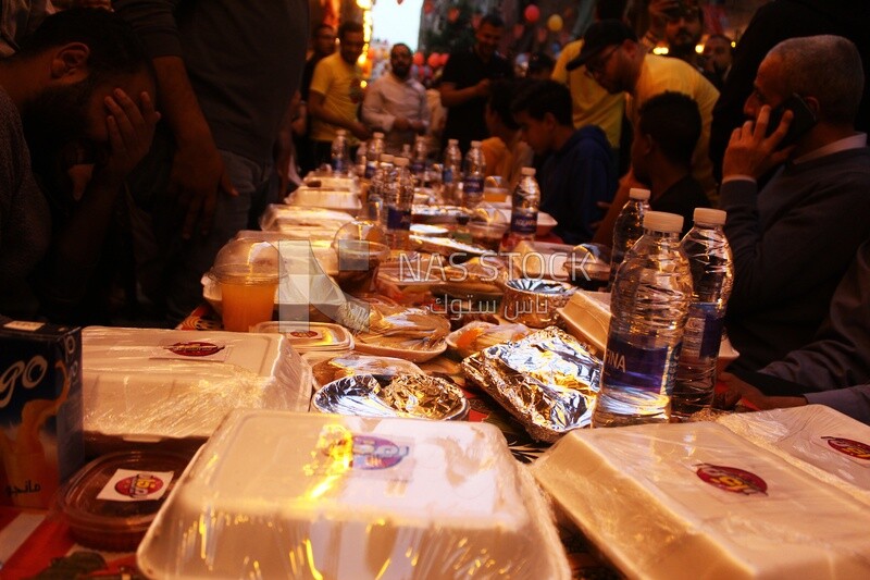 The meals and drinks in iftar, preparing the iftar, Ramadan Kareem