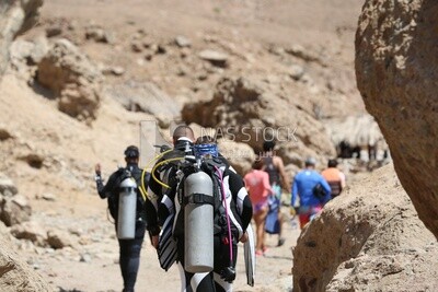Group of people wearing diving suits
