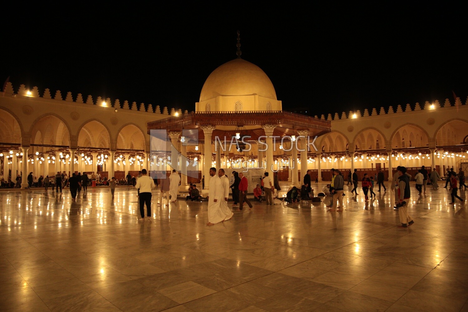 Worshipers praying in a mosque, performing the obligatory prayer in the mosque, worship and draw close to God