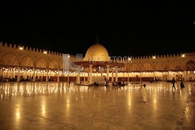Amr ibn Al-A&#39;as Mosque, performing the obligatory prayer in the mosque, worship and draw close to God