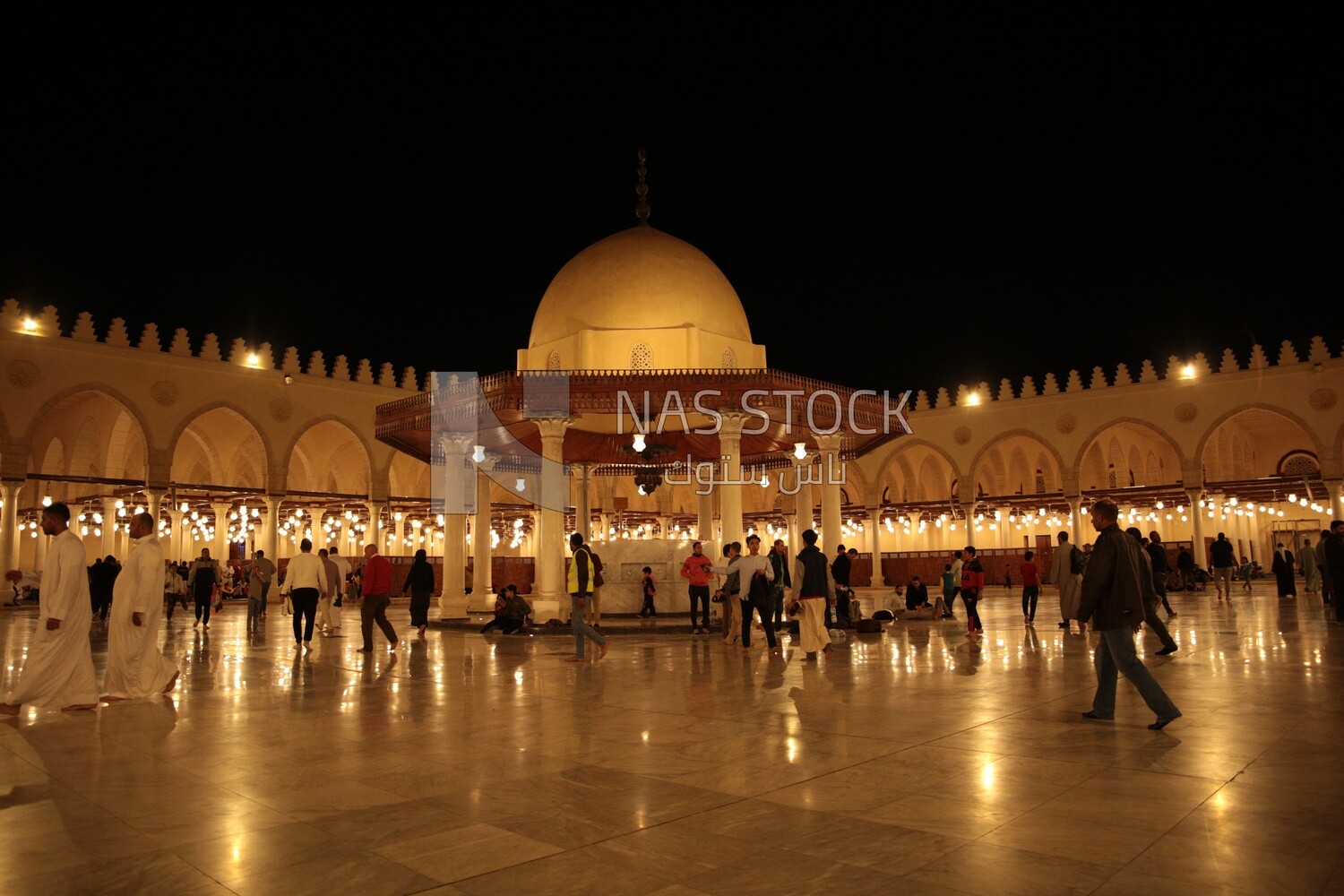 Amr ibn Al-A&#39;as Mosque, performing the obligatory prayer in the mosque, worship and draw close to God