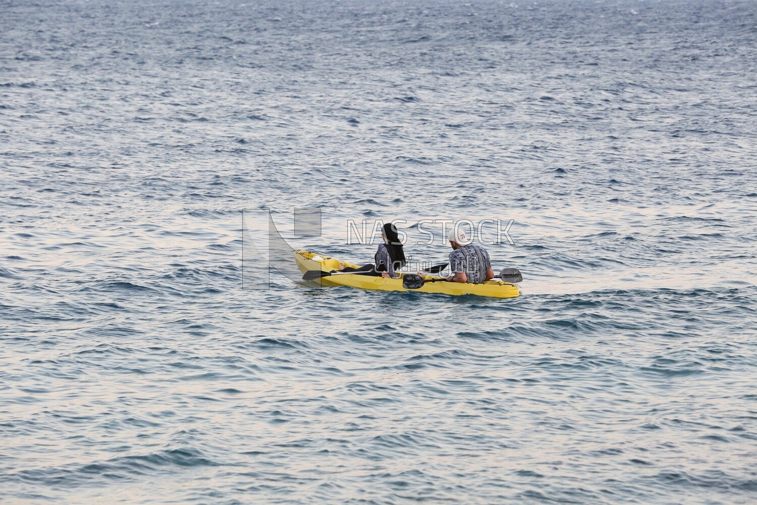 Couple enjoying paddling
