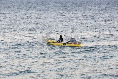 Couple enjoying paddling