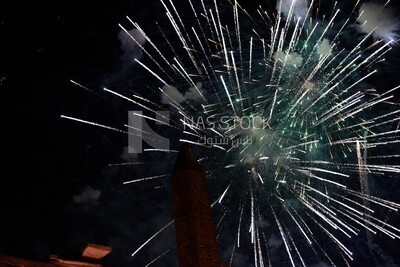Fireworks over Karnak Temple, Egypt.
