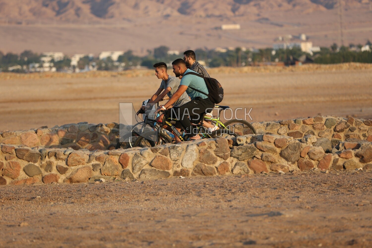 Young people riding bicycles