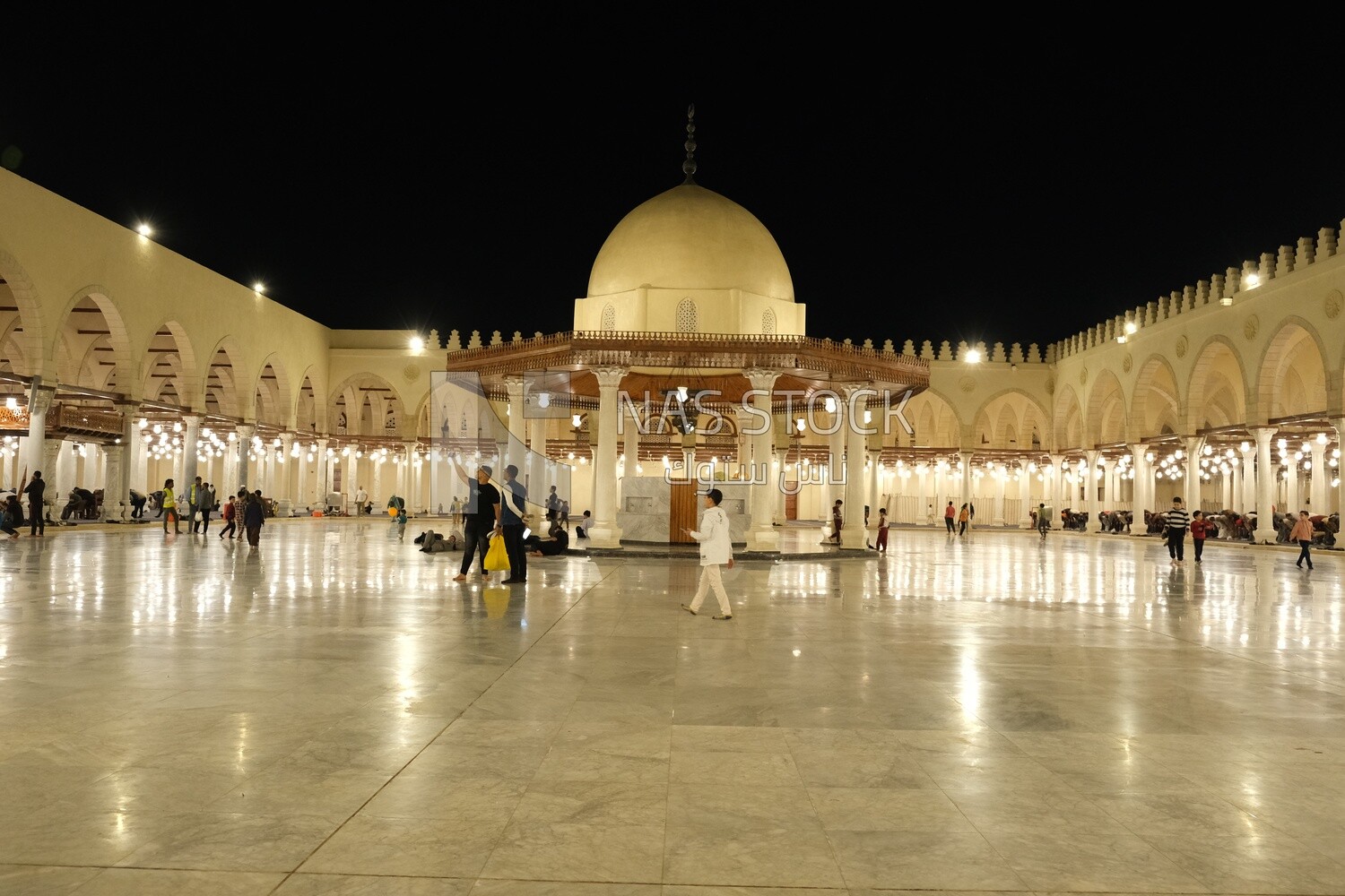 Amr ibn Al-A&#39;as Mosque, performing the obligatory prayer in the mosque, worship and draw close to God