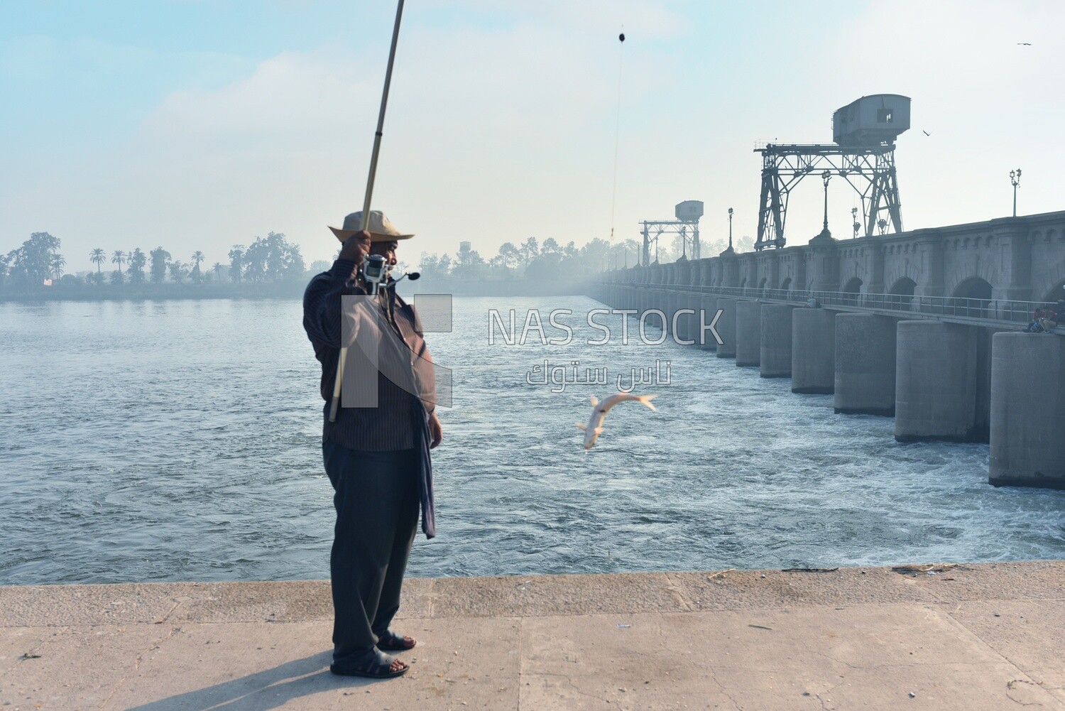 Man fishing with a rod