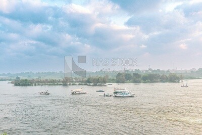 View of a wide area of the Nile River