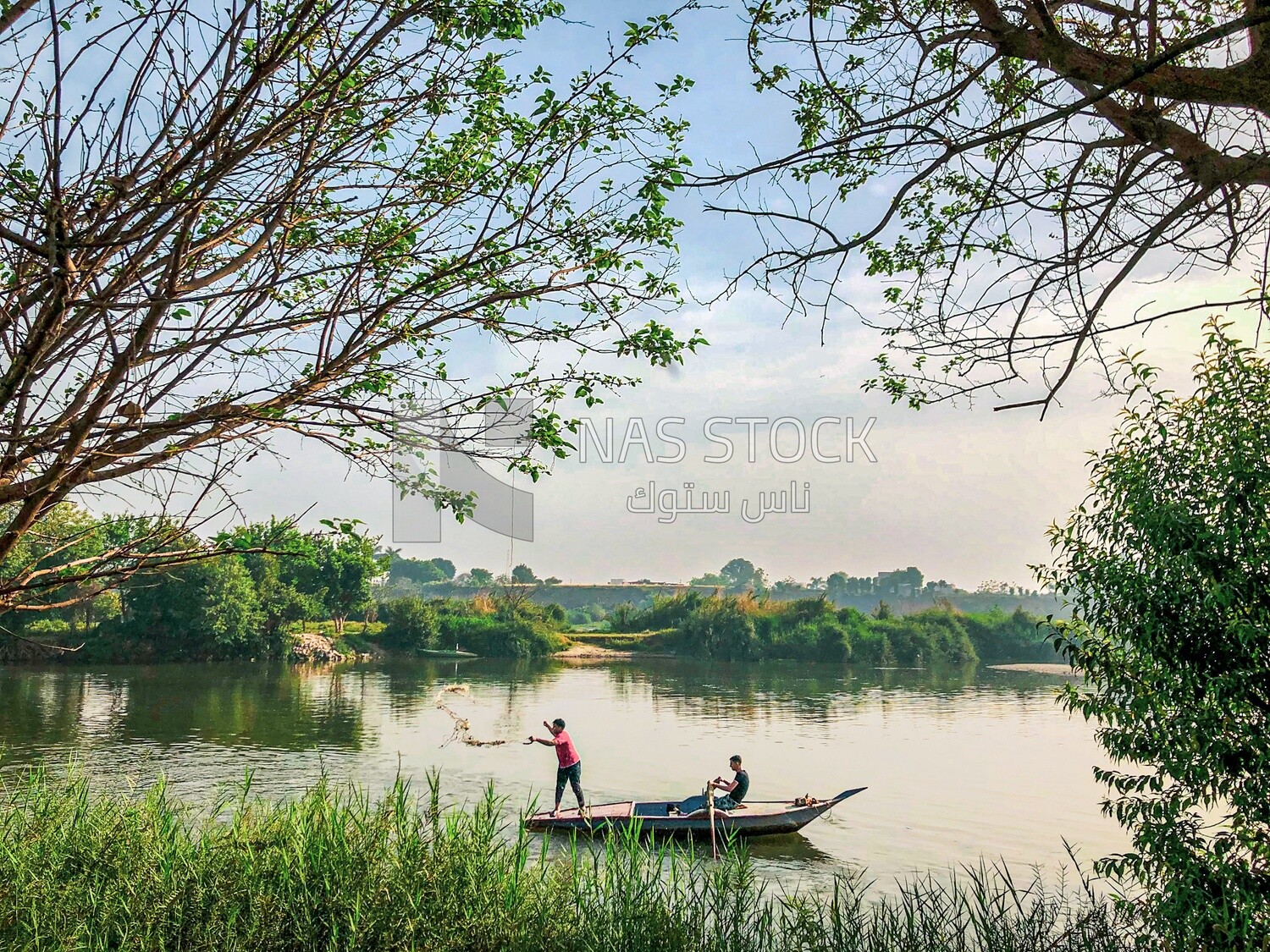 Nile River and nature, fishing, Egypt