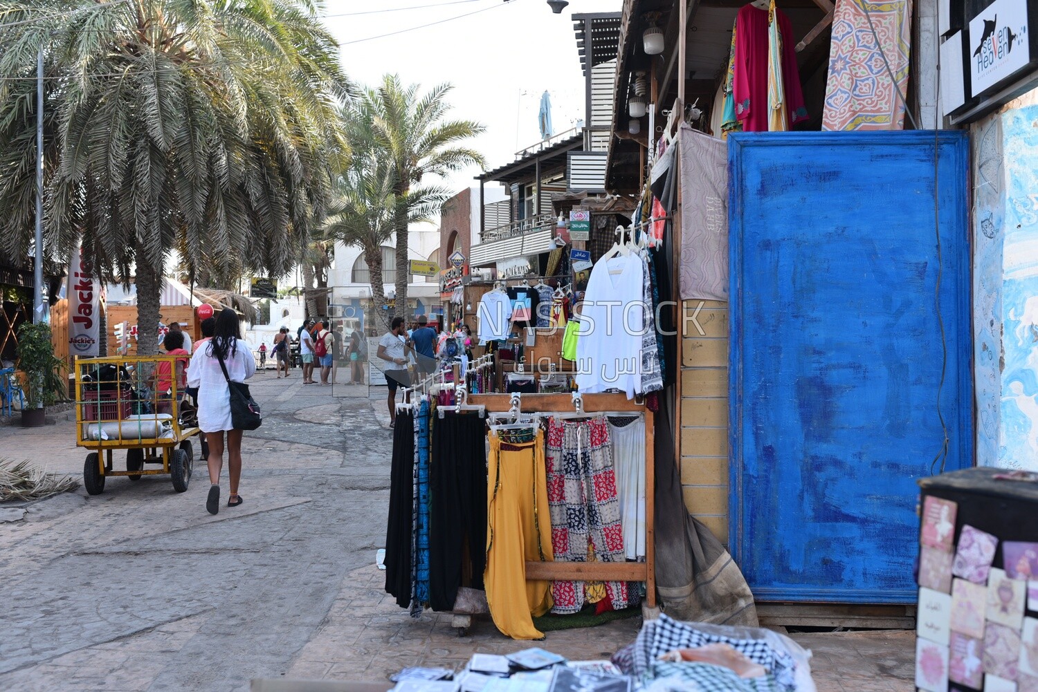 Bazaar selling clothes