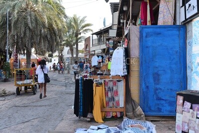 Bazaar selling clothes